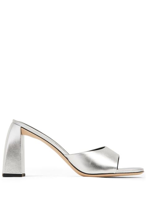 Silver Michele 100mm mules women BY FAR divincenzoboutique